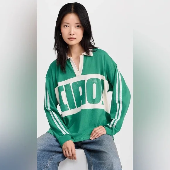 Daydreamer Green and White Rugby Shirt - Picture 11 of 11